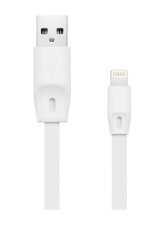 Кабель USB 8 pin подходит для Apple CB-01 плоский 1м белый ISA (гарантия 2 недели)